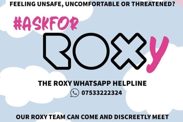 Poster for the #AskForRoxy campaign