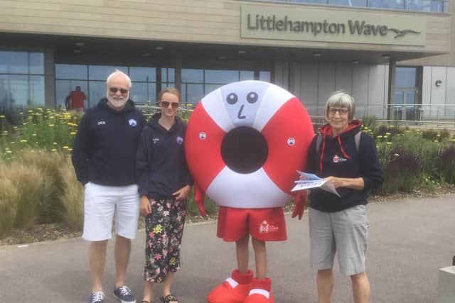 Perry Buoy joins the Littlehampton Wave Life Saving Club team for Drowning Prevention Week