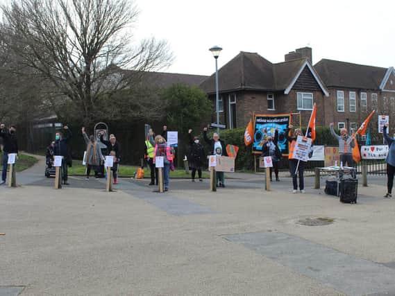 One of the strike days at Moulsecoomb Primary School, which is set to become an academy