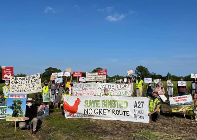 Protest at Binsted against the Arundel A27 bypass Grey route
