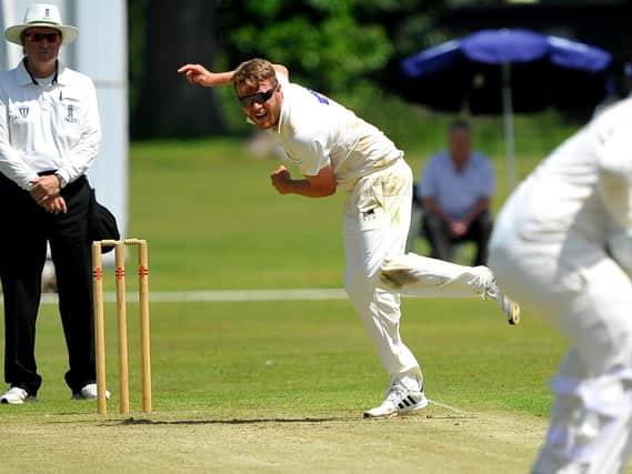 Luke Barnard finished with bowling figures of 5-22 in Roffey CC's convincing win over Haywards Heath CC. Picture by Steve Robards