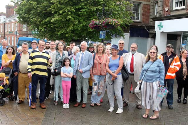 Councillors, residents and members of The Littlehampton Society gathered in protest on Saturday. Picture: Derek Martin Photography