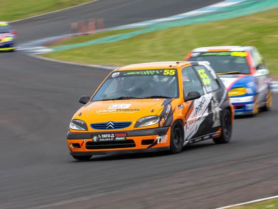Action from Charlie Hand's double-header at Knockhill in the Junior Saloons. Pictures by John Stewart