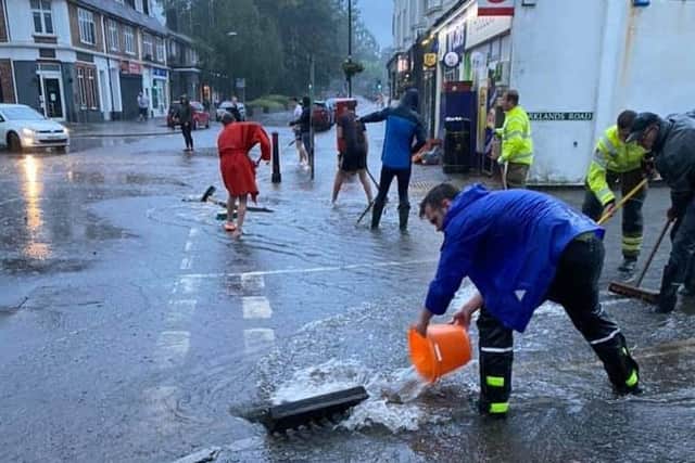 Flooding in Keymer Road, Hassocks, on Monday (June 28). Picture: Hayley Elphick