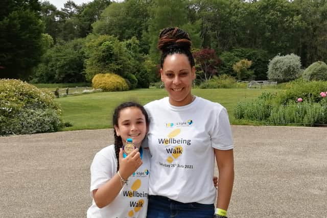Alyssa and her mum Rachel after completing the Wellbeing Walk