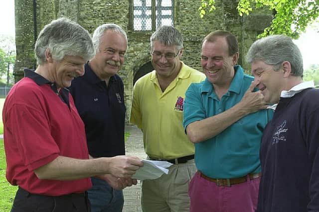Chichester Real Ale and Jazz Festival committee members in 2005, from left, Bob Riley, Ken Vaness, Grant Skinner, John Guess and Kevin White.