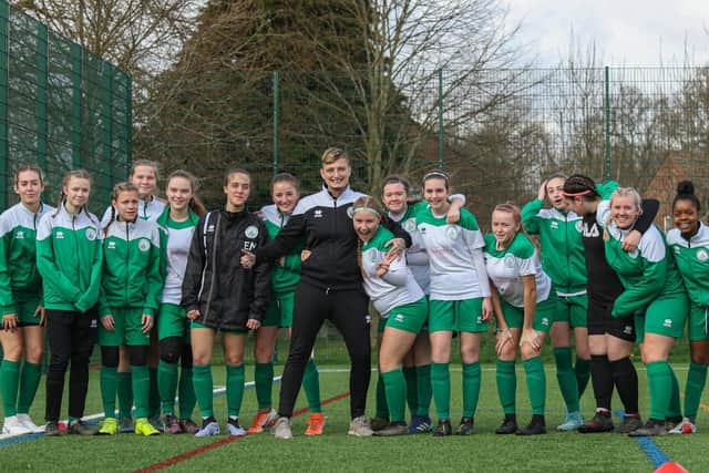Caz with the under-16 girls