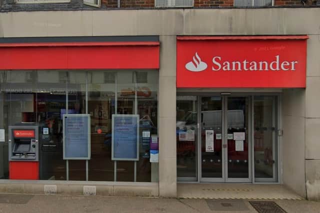 Santander bank's Haywards Heath branch at 37-39 South Road is closing today. Picture: Google Street View