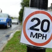 Unofficial 20mph signs in Southover, Lewes SUS-170727-010209008