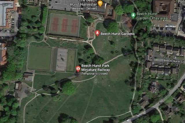 Beech Hurst Gardens aerial view (Google Maps)