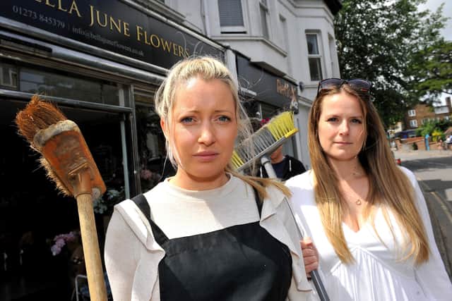 Kelly Harding, owner of Bella June Flowers, and Hayley Elphick, owner of Reflex @42 on Keymer Road, Hassocks. Picture: Steve Robards, SR2107052.