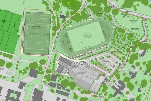 Proposed site layout of new sports facilities at Christ's Hospital