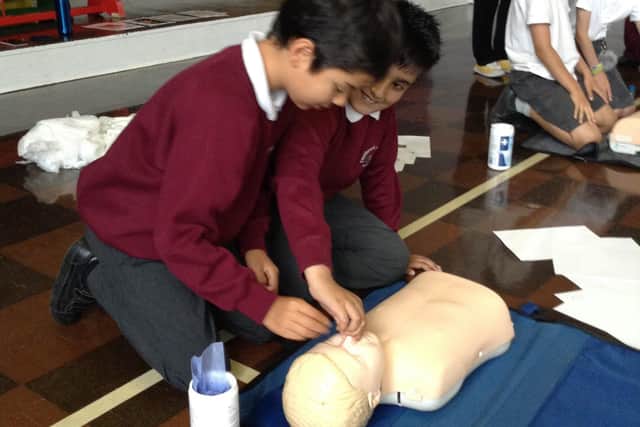 Eastbrook Primary Academy pupils were shown how to deal with bumps, burns, breaks and bleeding, how to carry out CPR and how to deal with choking