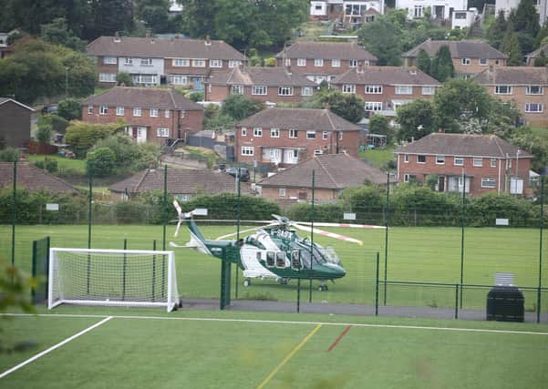 Air ambulance lands in the grounds of Portslade Aldridge Community Academy