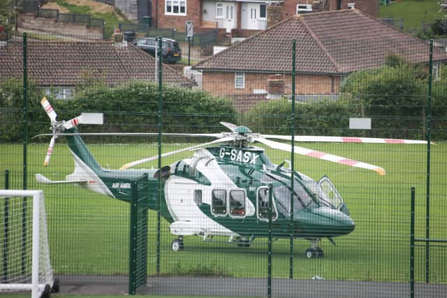 Air ambulance lands in the grounds of Portslade Aldridge Community Academy