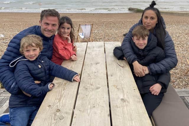 Anna and Chris Webb with their children Gino, Coco and Luca