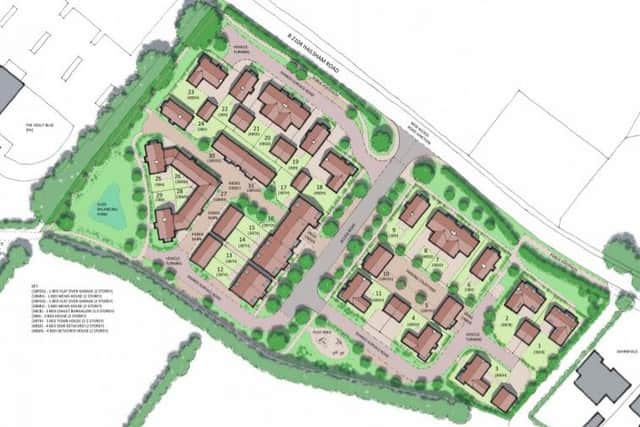 Proposed layout for 31 homes in Stone Cross