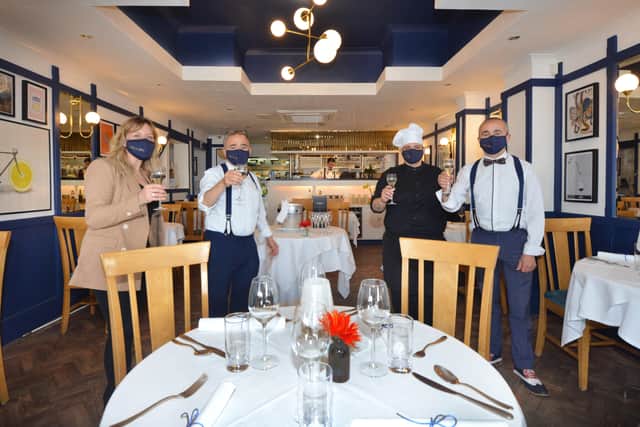 La Bella Vista in St Leonards. Photo taken back when the restaurant was getting ready to reopen indoor dining on May 17 2021 after the easing of lockdown restrictions.

L-R: Deborah Esposito, Franco Esposito, Monica Ruggiano and Aldo Esposito. SUS-210607-081814001