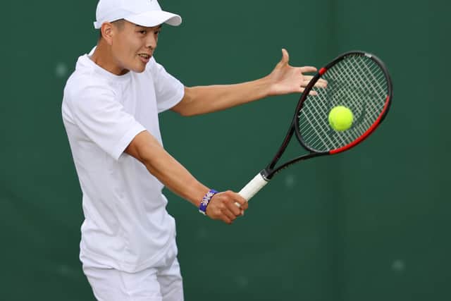 Lui Maxted shows his talents at Wimbledon in the boys' singles / Picture: Getty