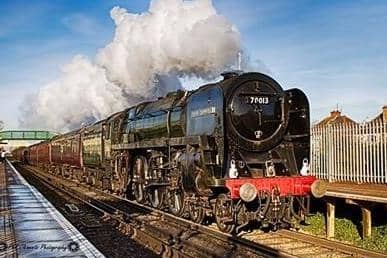 Thanks to Phil Clements for this fantastic photo of the Oliver Cromwell pulling the Christmas Sussex Belle into Eastbourne on Tuesday December 12. Here, the locomotive is steaming through Hampden Park station. SUS-171213-144411001