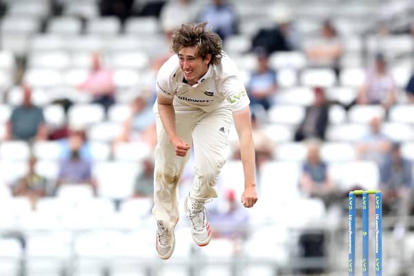 Jamie Atkins took 3-21 for Sussex at Canterbury / Picture: Getty