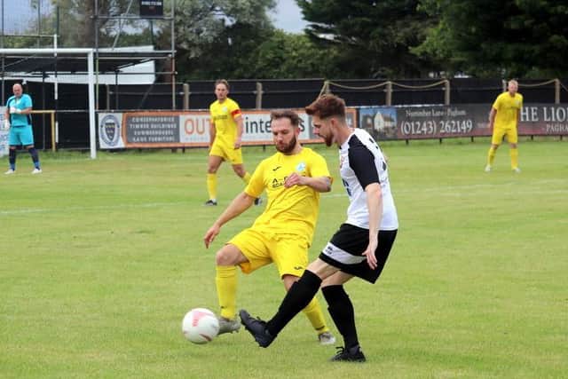 Action from Pagham's Dave Kew Trophy semi-final against Chichester City / Picture: Roger Smith