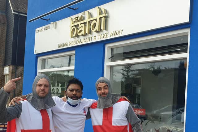 Haldi restaurant in Southwater celebrated England reaching the finals of Euro 2020 by providing free meals for local residents