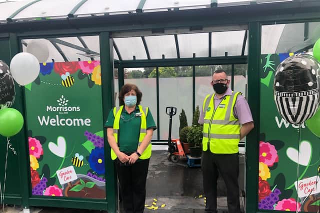 Rob Mandry, operations manager, and colleague Rachael Howard ready to welcome people to the new garden centre at Morrisons Littlehampton