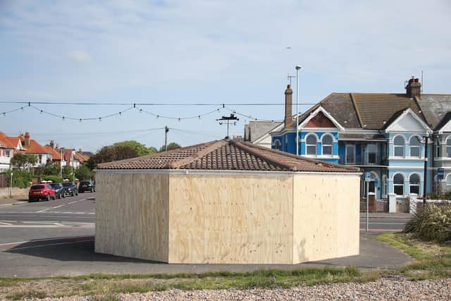 The shelter is near Windsor Road in Worthing