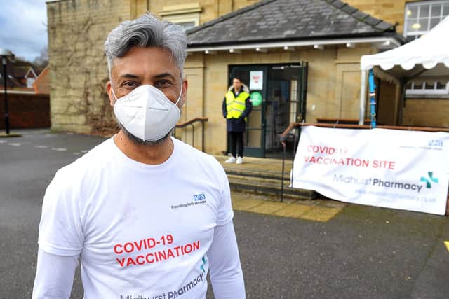 Pharmacist Raj Rohilla is hoping to find out why a large proportion of the 'younger cohort' are 'not presenting to be vaccinated'. Photo: Steve Robards