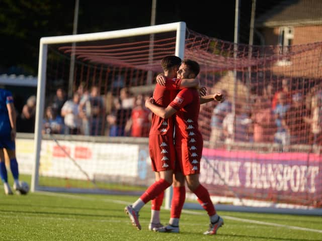 Celebrations follow Ollie Pearce's second goal / Picture: Marcus Hoare
