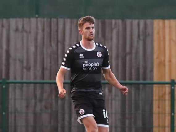 Harry Ransom in action for Crawley Town in their pre-season friendly at Walton Casuals. Picture by James Boardman/Telephoto Images