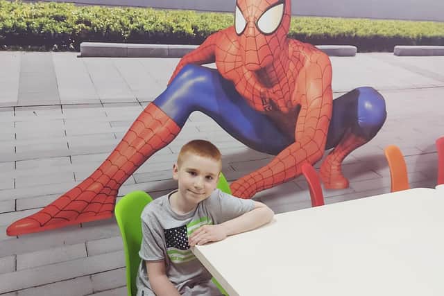 Spiderman fan Adrian Wieclawski, of Rustington, was diagnosed with PANDAS Syndrome last year. Picture: Slack Communications
