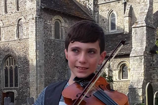 Young violinist Matthew English was attacked by a group of teenagers in Lancing Co-op