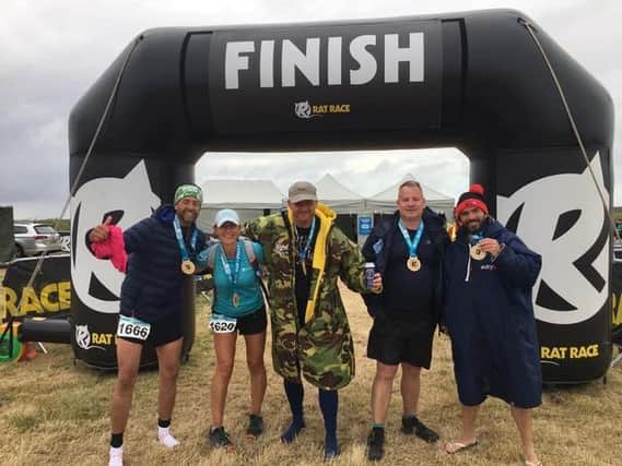 Kevin, Kelly, Lee, Rob and Darren of Heart and Sole at the end of Man vs Coast
