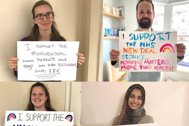 Just Treatment campaigners pictured here: Top left, Elizabeth Baines, top right, Diarmaid McDonald, bottom left, Hope Worsdale, and bottom right, Maryam Asaria