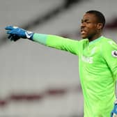 Crawley Town have agreed a season-long loan deal for Stoke City's highly-rated Cameroonian international keeper Blondy Nna Noukeu. Picture by Alex Burstow/Getty Images