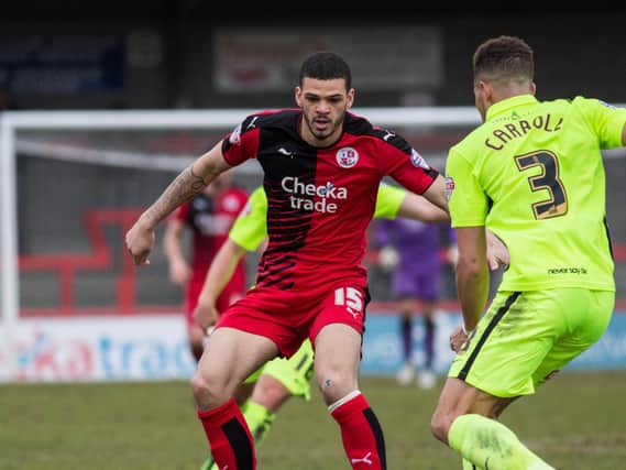 Horsham new boy Shamir Fenelon in action for Crawley Town in 2016. Picture by Jack Beard