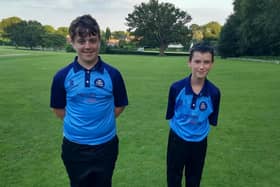 Under-13s Ollie Millard (left) and Aidan Spalding enjoyed great debuts for Horley CC Development XI