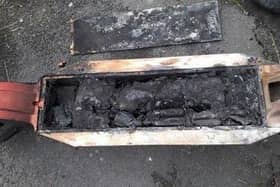 E-bike battery. Photo from East Sussex Fire & Rescue. SUS-210720-115833001