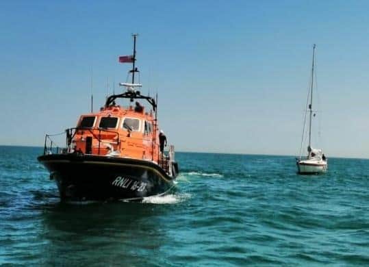 RNLI rescue a yacht that had experience engine failure. Picture from Eastbourne RNLI. SUS-210720-123304001