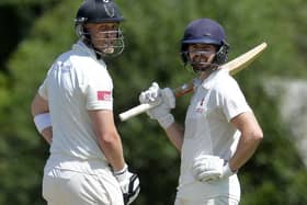 Skipper Michael Thornely (left) and Nick Oxley couldn't lead leaders Horsham CC to victory in their Division 2 clash with title rivals Bognor Regis CC. Pictures by Jon Rigby