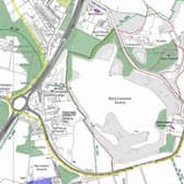 Rock Common Quarry application site edged in red