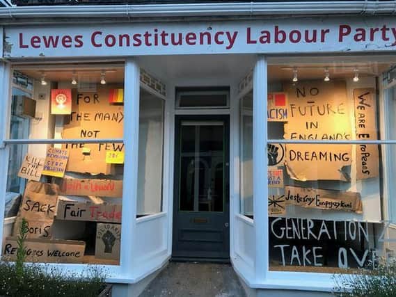 The window display at the office in Lewes' North Street
