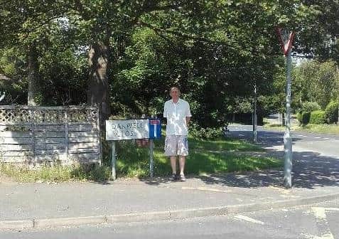 Eric Hardwick by the entrance to the proposed site for 210 new homes in St Leonards SUS-210721-103946001