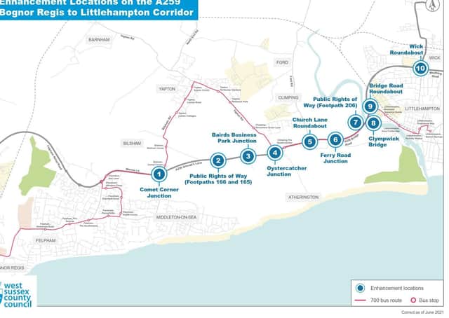 The proposed improvements to the A259 between Bognor Regis and Littlehampton