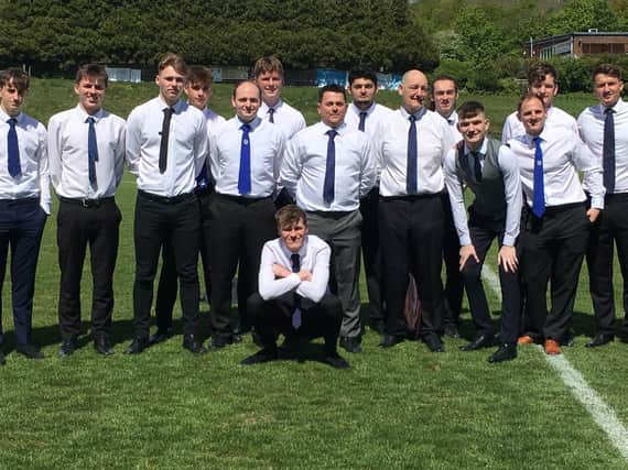 The Sedlescombe Rangers team before their Hastings FA Intermediate Cup final win in 2019