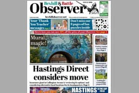 Today's front page of the Bexhill and Battle Observer SUS-210722-125819001