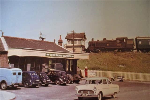 A Ford Consul outside Southwick Railway Station