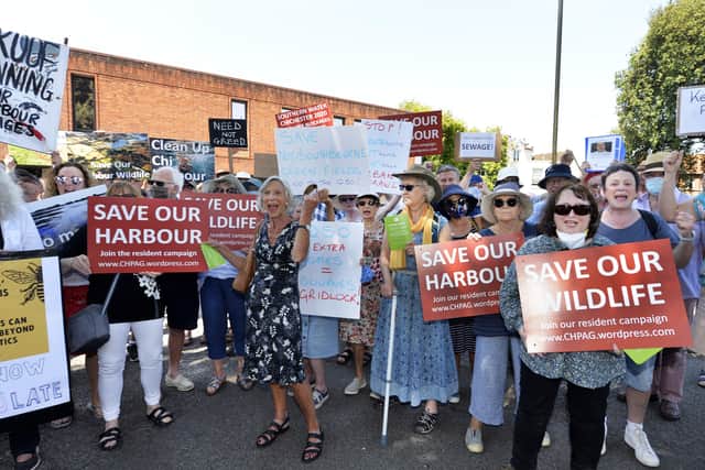'Save our Harbour Villages' demonstration outside the District Council building (Photo by Jon Rigby) SUS-210720-183023008